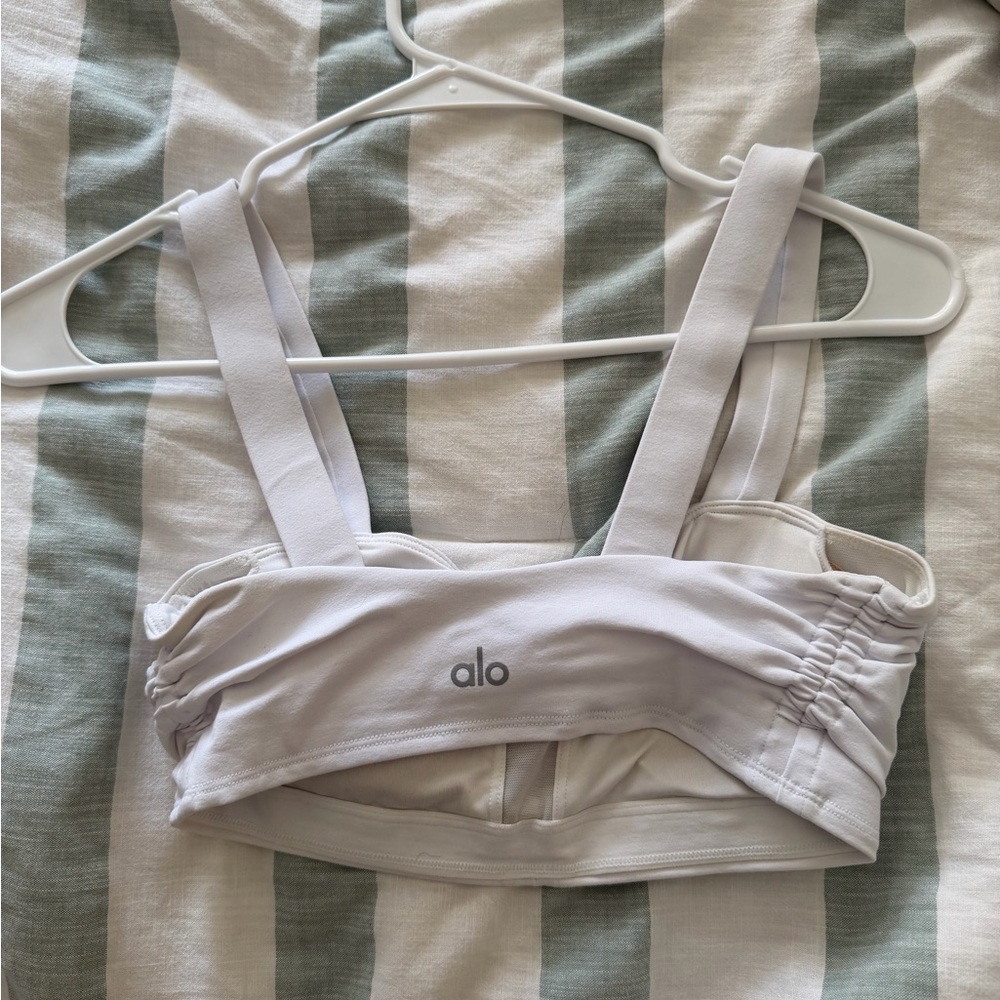 White Ruched Crop Top - Picture 2 of 3
